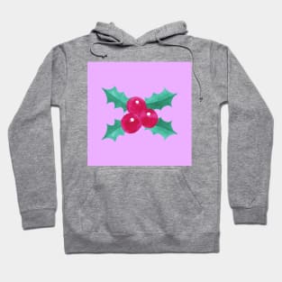 Purple Festive Holly Berries Hoodie